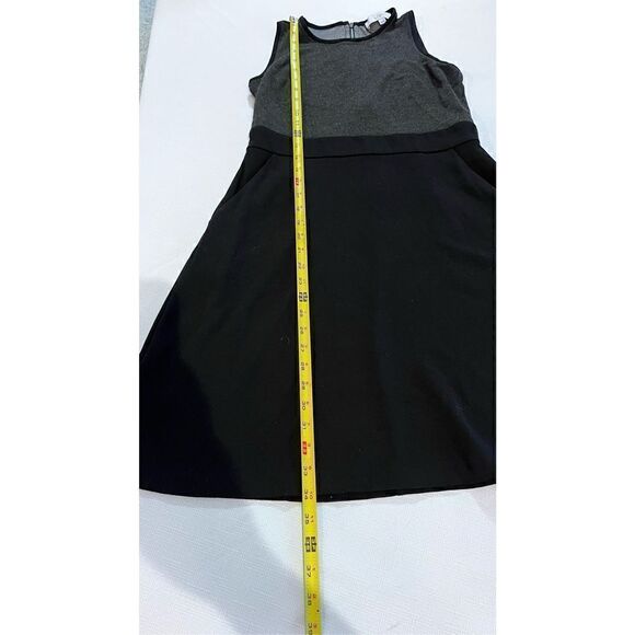Ann Taylor LOFT Women's Sleeveless Zip Back A-Line Dress Black Gray SP Petite - Picture 5 of 10